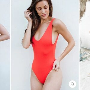 Londre Minimalist Swim Suit, Size Medium (Fiesta Red)